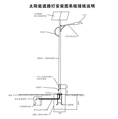 led太陽(yáng)能路燈接線圖